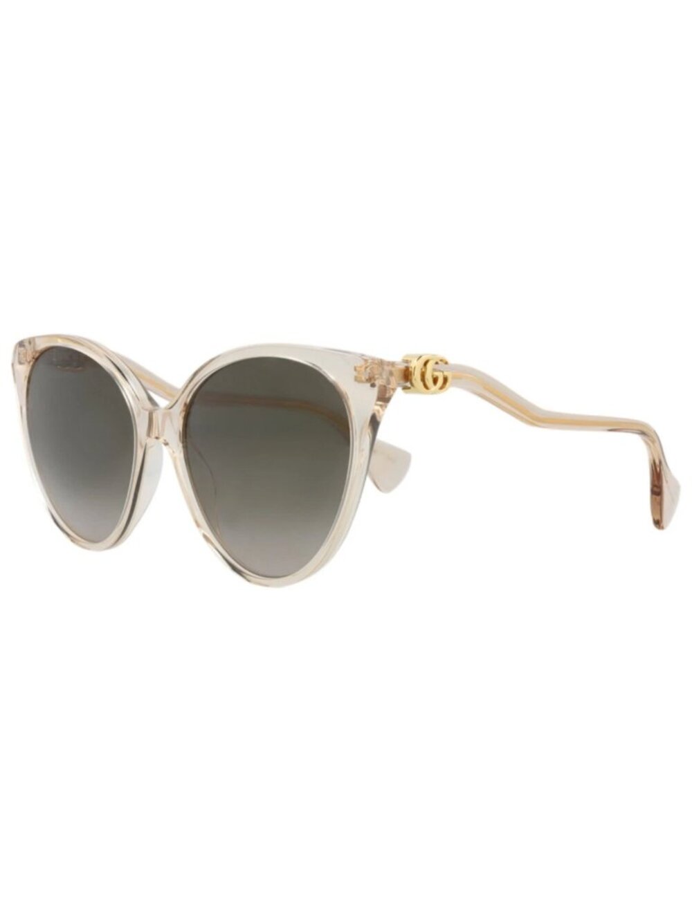 New Gucci Women's Sunglasses Cat Eye Bio Acetate Frame Pink Pink Brown